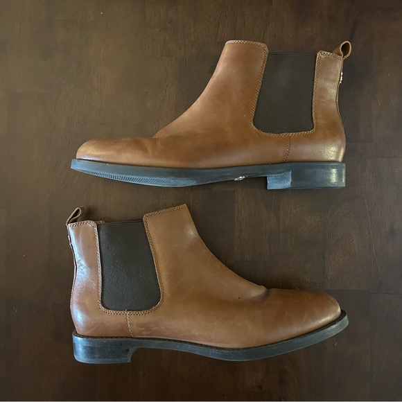 Lauren Ralph Lauren Shoes - Lauren Ralph Lauren Haana Brown Leather Women's Ankle Boot Chelsea Boot Size 8.5